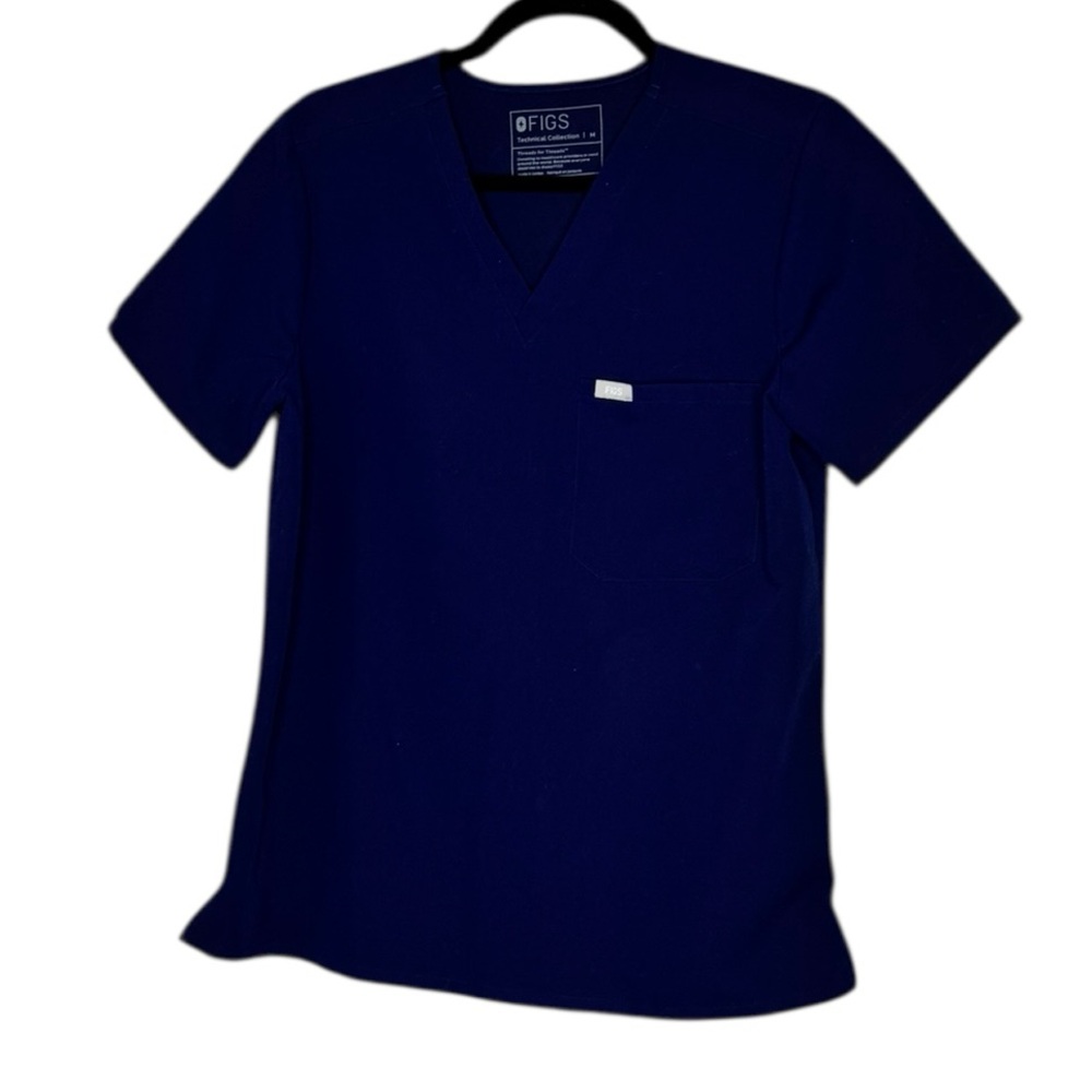Figs Catarina One-Pocket scrub top in navy blue - Picture 2 of 9
